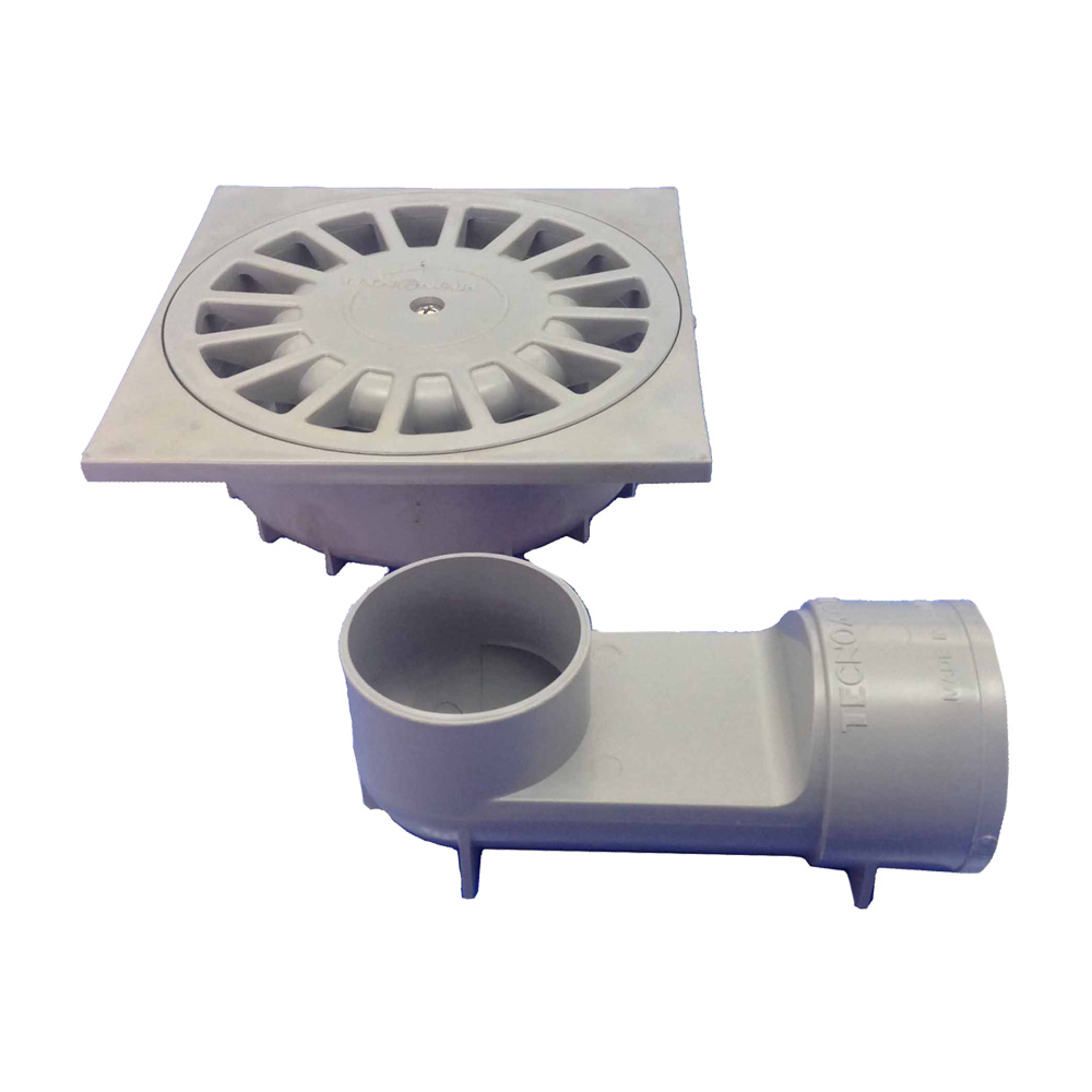 SUMIDERO PVC SIFONICO 360º T-88 VH, 250 x 250 x 70,5 mm / Ø110 - 90 mm