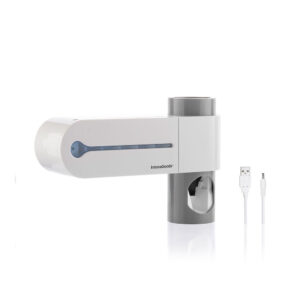 ESTERILIZADOR UV DE CEPILLOS DENTALES CON SOPORTE Y DISPENSADOR DE DENTÍFRICO