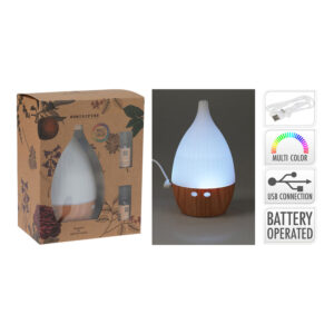 HUMIDIFICADOR CON AROMA, LED MULTICOLOR Y USB