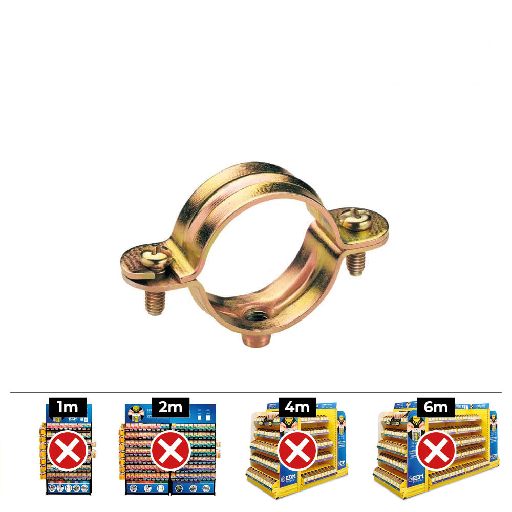 CAJA 100 unid. ABRAZADERA L Ø22x47mm DIN/REF L CELO