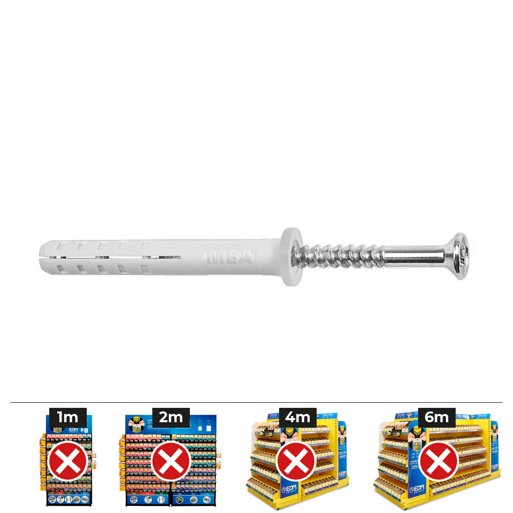 TACOS GOLPE Ø5 x 25 mm + TORNILLOS CABEZA PLANA, CAJA 200 uds