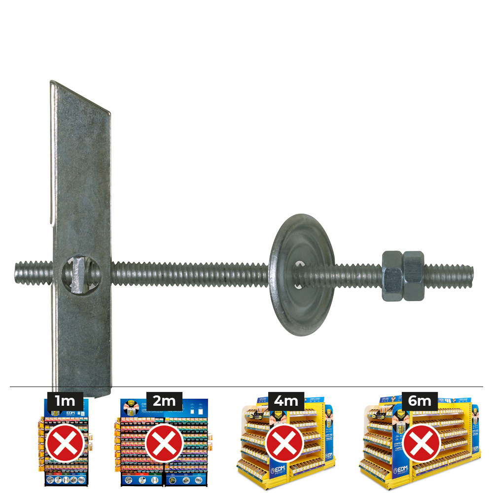 BASCULANTE ESPÁRRAGO M4 CON ARANDELA Y TUERCA (CAJA 100 unid)