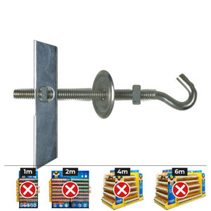 BASCULANTE CON GANCHO M5 CON ARANDELA Y TUERCA (CAJA 50 unid)