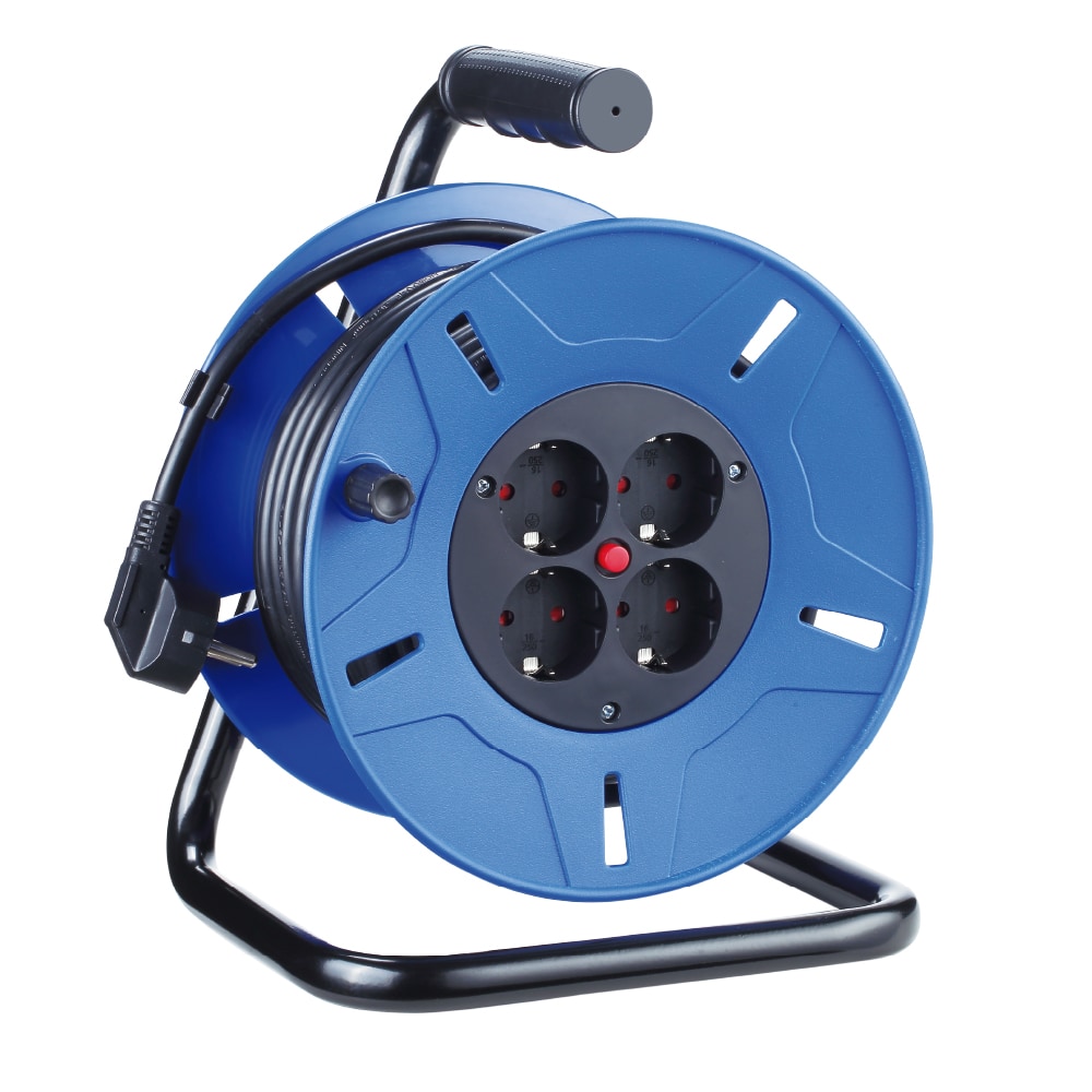 ENROLLACABLES 25 m 3 G 1,50 mm² 4 TOMAS BIPOLARES CON T/TL CON PROTECTOR TÉRMICO