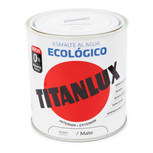 ESMALTE ECOLÓGICO AL AGUA BLANCO MATE 750ml TITANLUX 02T056634