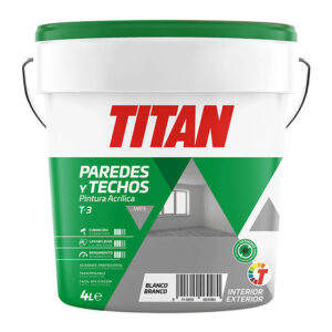 PINTURA ACRÍLICA PARA DECORACIÓN DE PAREDES Y TECHOS T-3 BLANCO.MATE 4 l  123000304