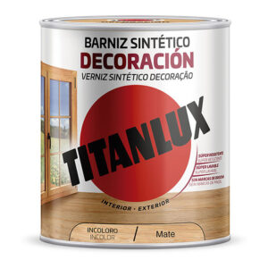 BARNIZ SINTÉTICO DECORACIÓN INCOLORO MATE 0,750L TITANLUX M12100034