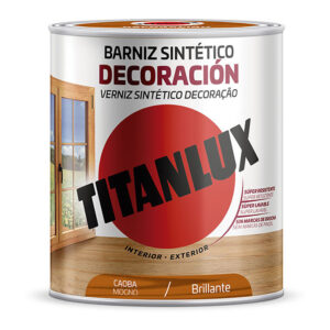 BARNIZ SINTÉTICO DECORACIÓN CAOBA BRILLANTE 750ml TITANLUX M10100434
