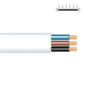 CARRETE MANGUERA PLANA 3 x 1,50 mm² BLANCA, 15 m