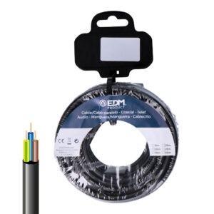 CARRETE MANGUERA TUBULAR VV-K06/1KV 3 G 2,50 mm² NEGRA, 10 m