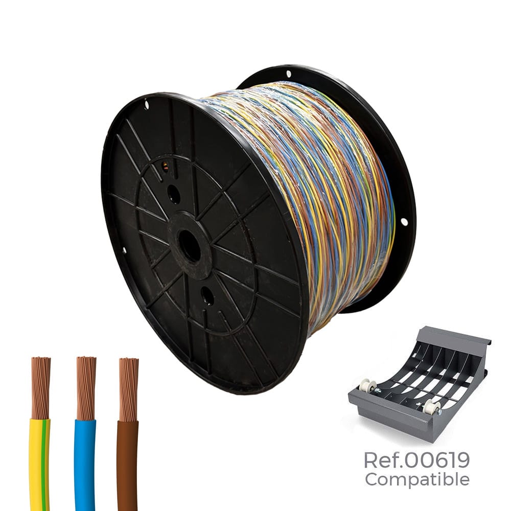 CABLECILLO TRENZADO H07Z1-K 3 G 2,50 mm² 3 COLORES, 200 m.  (BOBINA GRANDE)