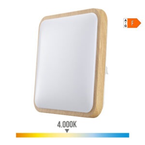 APLIQUE SUPERFICIE CUADRADO LED EFECTO MADERA 18 W 1820 lm 4000 K 33 x 5 x 33 cm