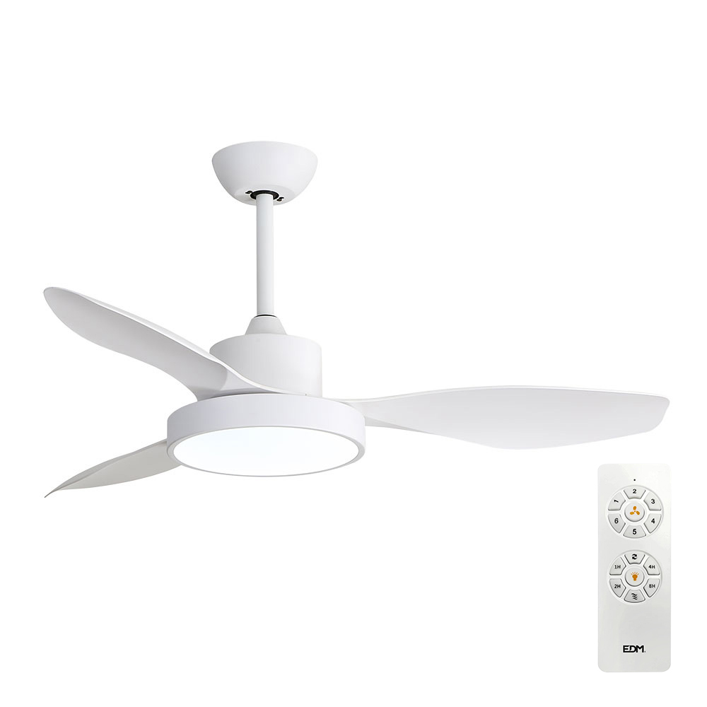 VENTILADOR DE TECHO MODELO ÁRTICO. COLOR BLANCO 120 cm  38W + LUZ 22W 2.160lm 3.000K - 4.000K - 5.000K