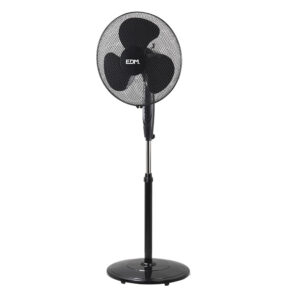 VENTILADOR DE PIE BASE CIRCULAR, NEGRO, POTENCIA 45 W, ASPAS Ø40 cm, ALTURA REGULABLE 110-130 cm