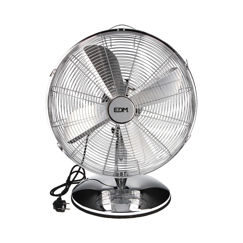 VENTILADOR DE SOBREMESA. COLOR CROMADO. POTENCIA: 60W ASPAS: Ø40cm EDM