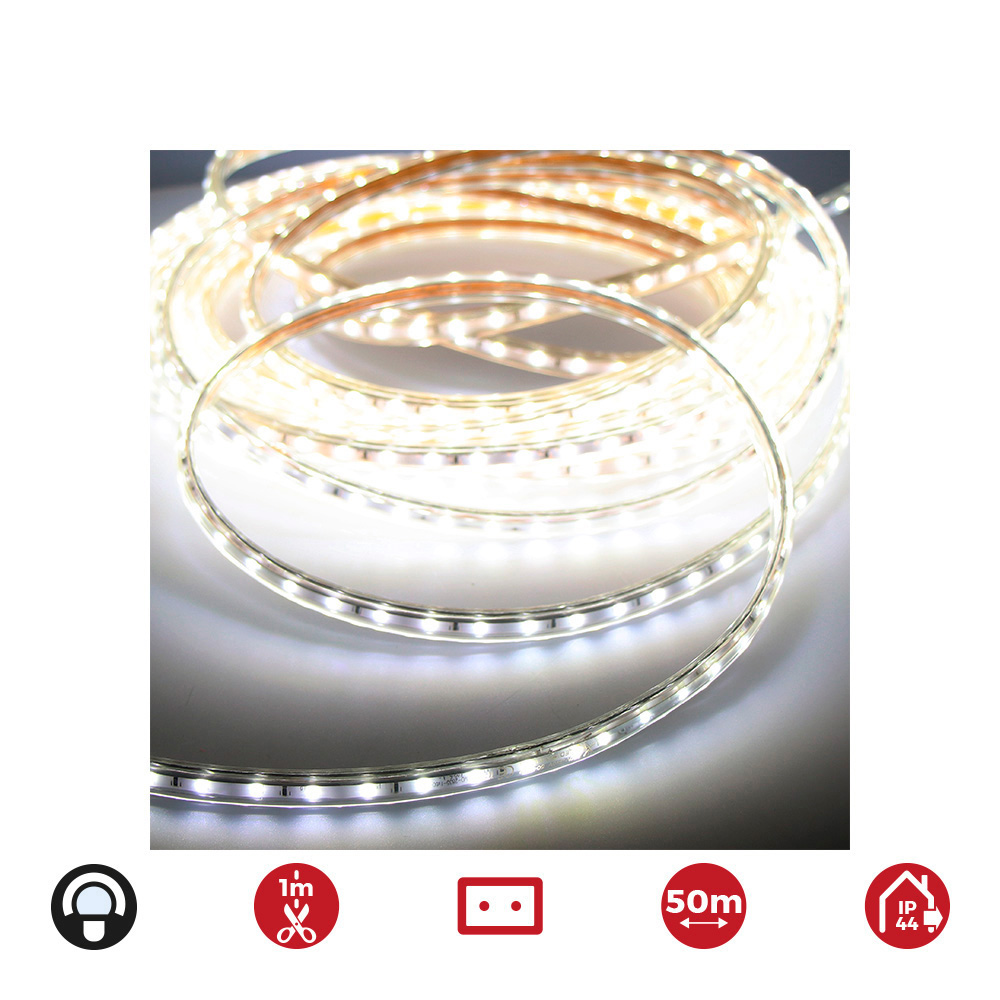 TIRA DE LED 60 LEDS/m 4,2W/m 220-240V IP44 50 m BLANCO FRIO