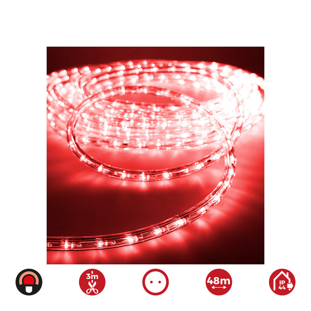 TUBO FLEXILED 2 VIAS MULTIFUNCION 48 m 36 LEDS/m iIP44 ROJO