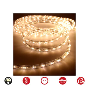 TUBO FLEXILED 2 VIAS MULTIFUNCION 48 m 36 LEDS/m IP44 BLANCO CALIDO