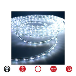 TUBO FLEXILED 2 VIAS FIJO 48 m 30 LEDS/m IP44 BLANCO FRÍO