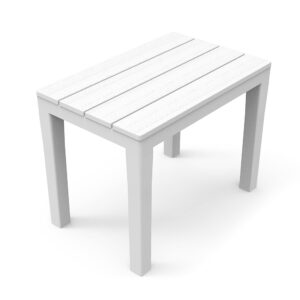BANQUETA COLOR BLANCO PARA EXTERIOR 38,5 x 60 x 45 cm