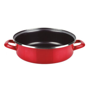 TARTERA OPTIMAX  ROJA ACERO ESMALTADO AISI 430 Ø26 cm