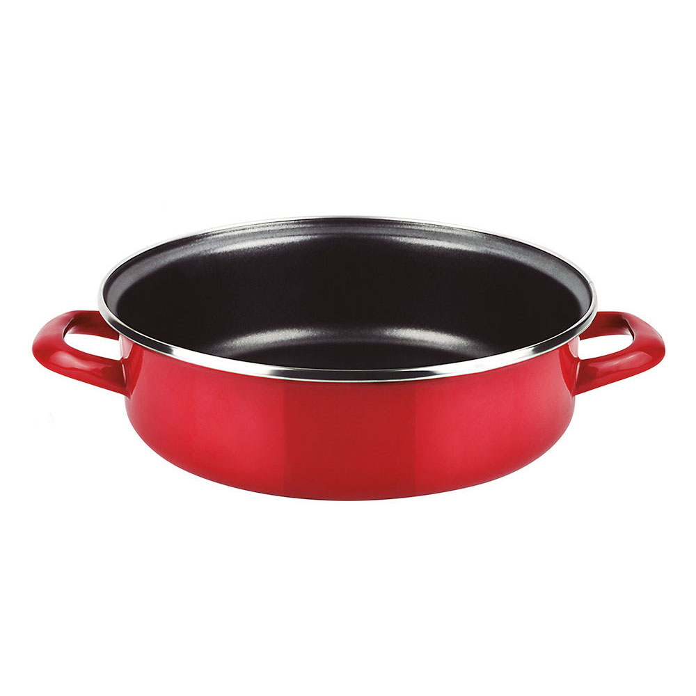TARTERA OPTIMAX  ROJA ACERO ESMALTADO AISI 430 Ø26 cm