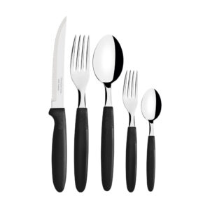 CUBERTERÍA 30 PIEZAS NEGRO