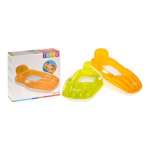 COLCHONETA HINCHABLE CON REPOSACABEZA, 163 x 104 cm COLORES SURTIDOS