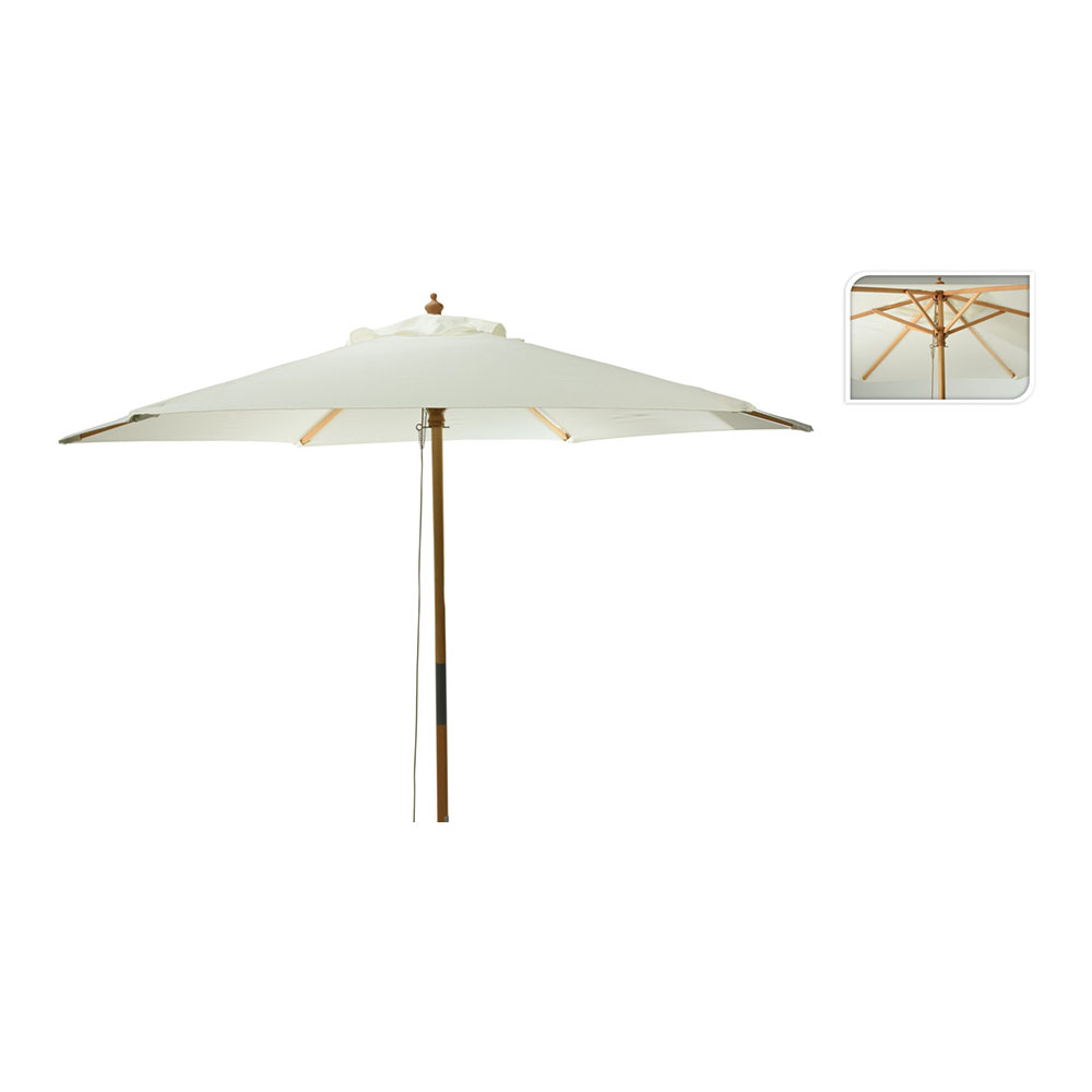 PARASOL Ø250 cm CON  MANGO DE MADERA