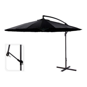 PARASOL EXCÉNTRICO Ø300 cm ALTURA MAXIMA 3 m  COLOR: NEGRO