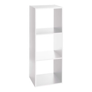 ESTANTERIA MADERA PARA 3 CAJAS ORGANIZADORAS BLANCO 100,5 x 34,4 x 32 cm