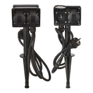 ESTACA DE JARDÍN CON 4 ENCHUFES 2+2, IP44. FX CONTROL.