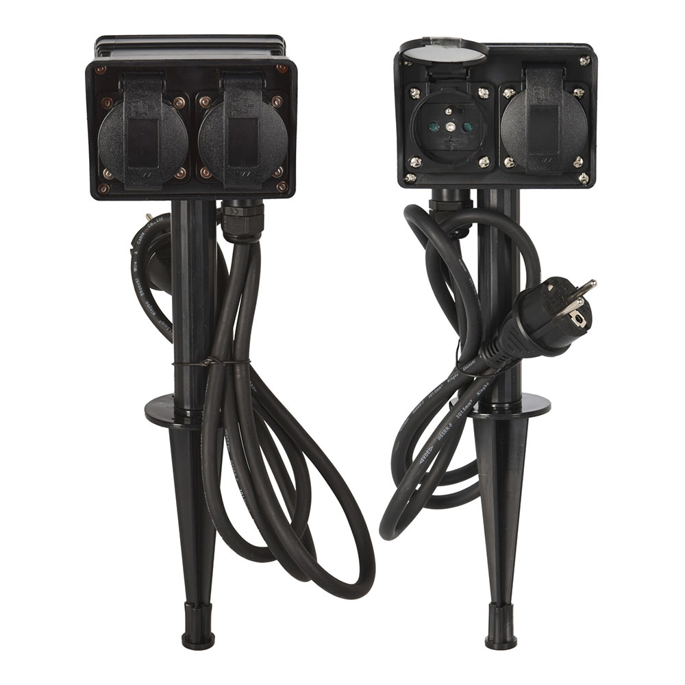 ESTACA DE JARDÍN CON 4 ENCHUFES 2+2, IP44. FX CONTROL.