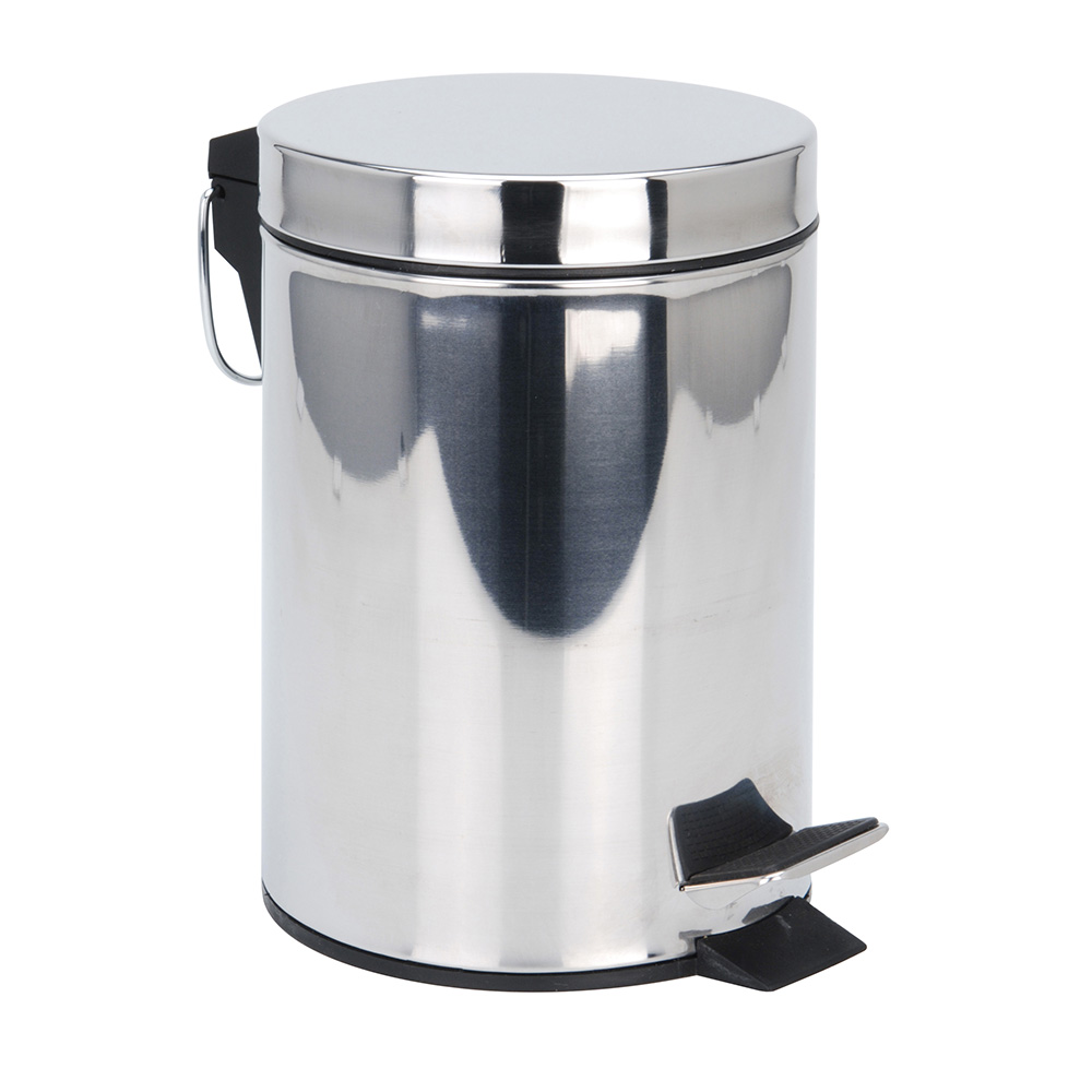 PAPELERA PEDAL DE ACERO INOX 3 L