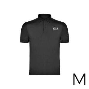 POLO NEGRO TALLA-M MANGA CORTA BORDADO EDM
