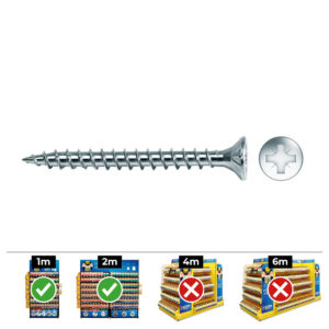 CAJA 200 unid. TORNILLO MADERA AVELLANADO POZI DIN/REF VLOX Ø4,5x50mm ZINCADO+LUBR. CELO