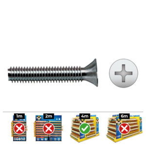 CAJA 250 unid. TORNILLO METRICO AVELLANADO PHILLIPS DIN/REF965 Ø5x30mm ZINCADO CELO