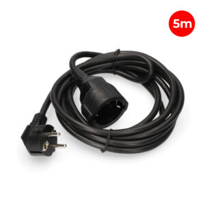 PROLONGADOR CON 1 TOMA 2P+T 16A 250V~ 5 m DE CABLE H05VV-F 3G1,5mm², NEGRO