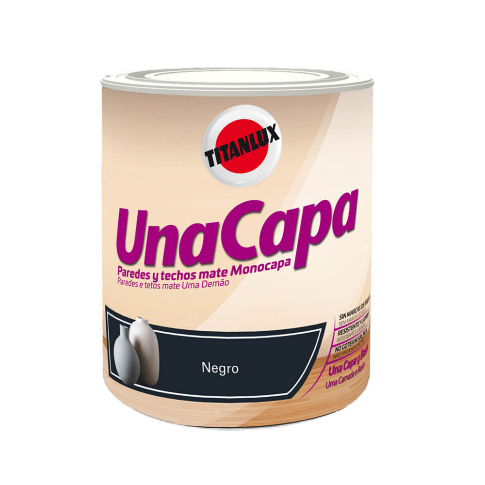 PINTURA PLÁSTICA ECOLÓGICA, UNA CAPA, NEGRO 750 ml