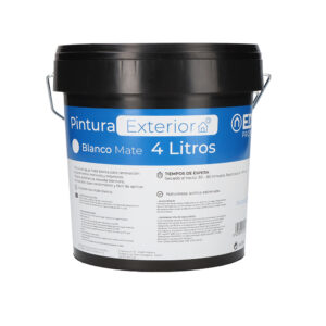 PINTURA PLASTICA BLANCA MATE 4 l INTERIOR Y EXTERIOR