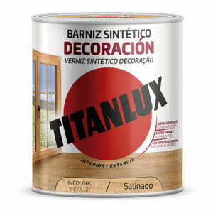 BARNIZ SINTÉTICO DECORACIÓN INCOLORO SATINADO 0,250L TITANLUX M11100014
