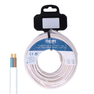 CARRETE MANGUERA PLANA H03VV-F 2 x 0,75 mm² BLANCA, 25 m