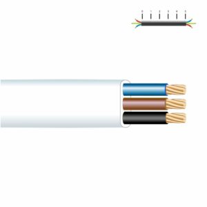 CARRETE MANGUERA PLANA 3 x 1,00 mm² BLANCA, 15 m