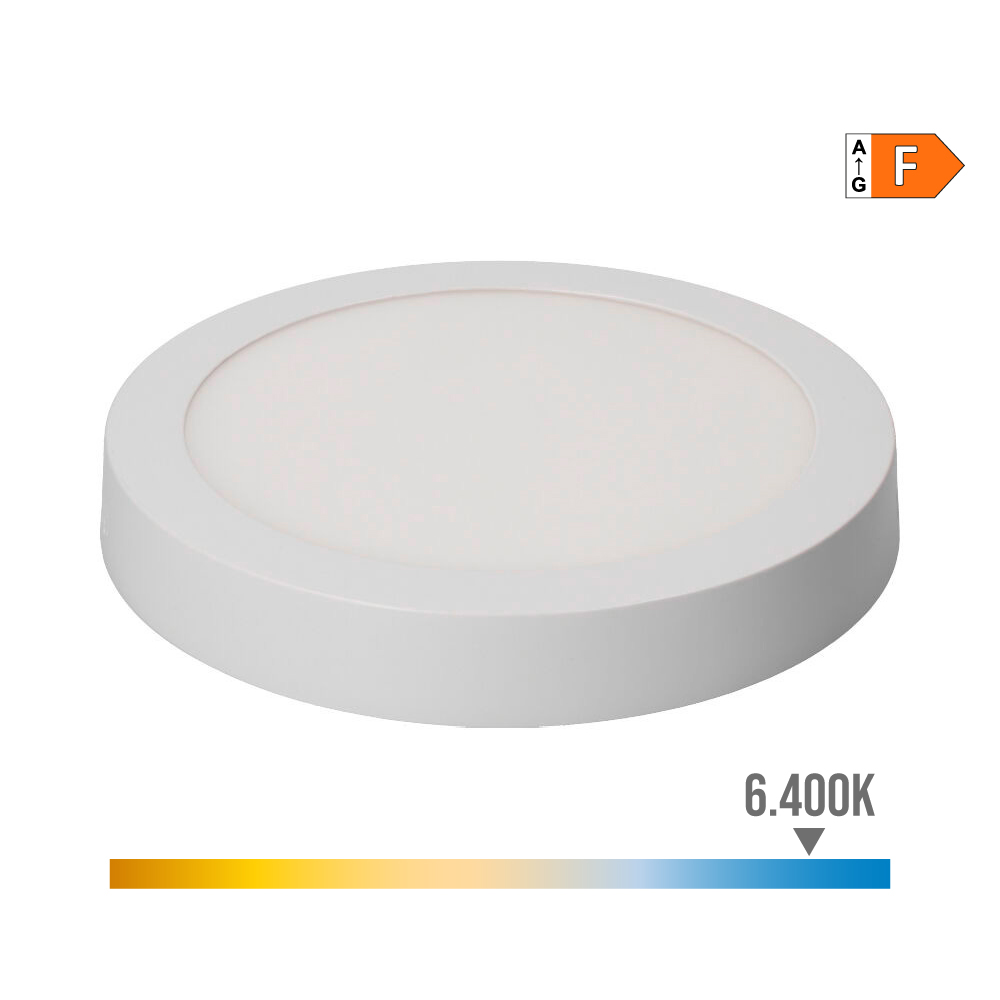 DOWNLIGHT LED SUPERFICIE REDONDO BLANCO 20 W 1500 lm 6400 K LUZ FRIA Ø22 x 3,5 cm