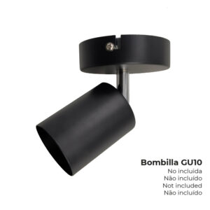 FOCO 1 ELEMENTO GU10 NEGRO