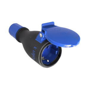 BASE MÓVIL BIPOLAR CON T/T LATERAL DE 16 A 250 V, ELASTÓMERO NEGRO