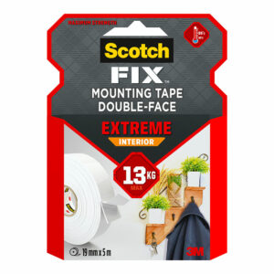 CINTA DOBLE CARA DE MONTAJE PARA INTERIORES EXTREME, 19 mm x 5 m, MÁX 13 Kg