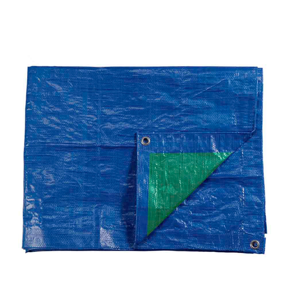 TOLDO POLIETILENO DE DOBLE CARA COLOR AZUL/VERDE, DENSIDAD 90 g / m², 4 x 5 m