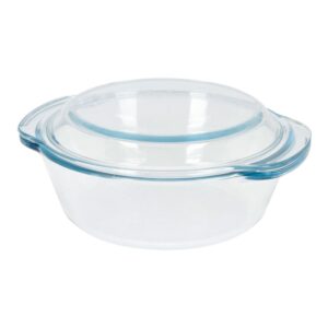 FUENTE REDONDA DE CRISTAL CON TAPA 1,5L Ø23,4 x 20,7 x10 cm