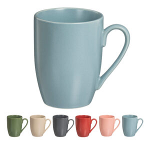 JUEGO DE 6 TAZAS PORCELANA MATE 350 ml 6 COLORES SURTIDOS KOZINA